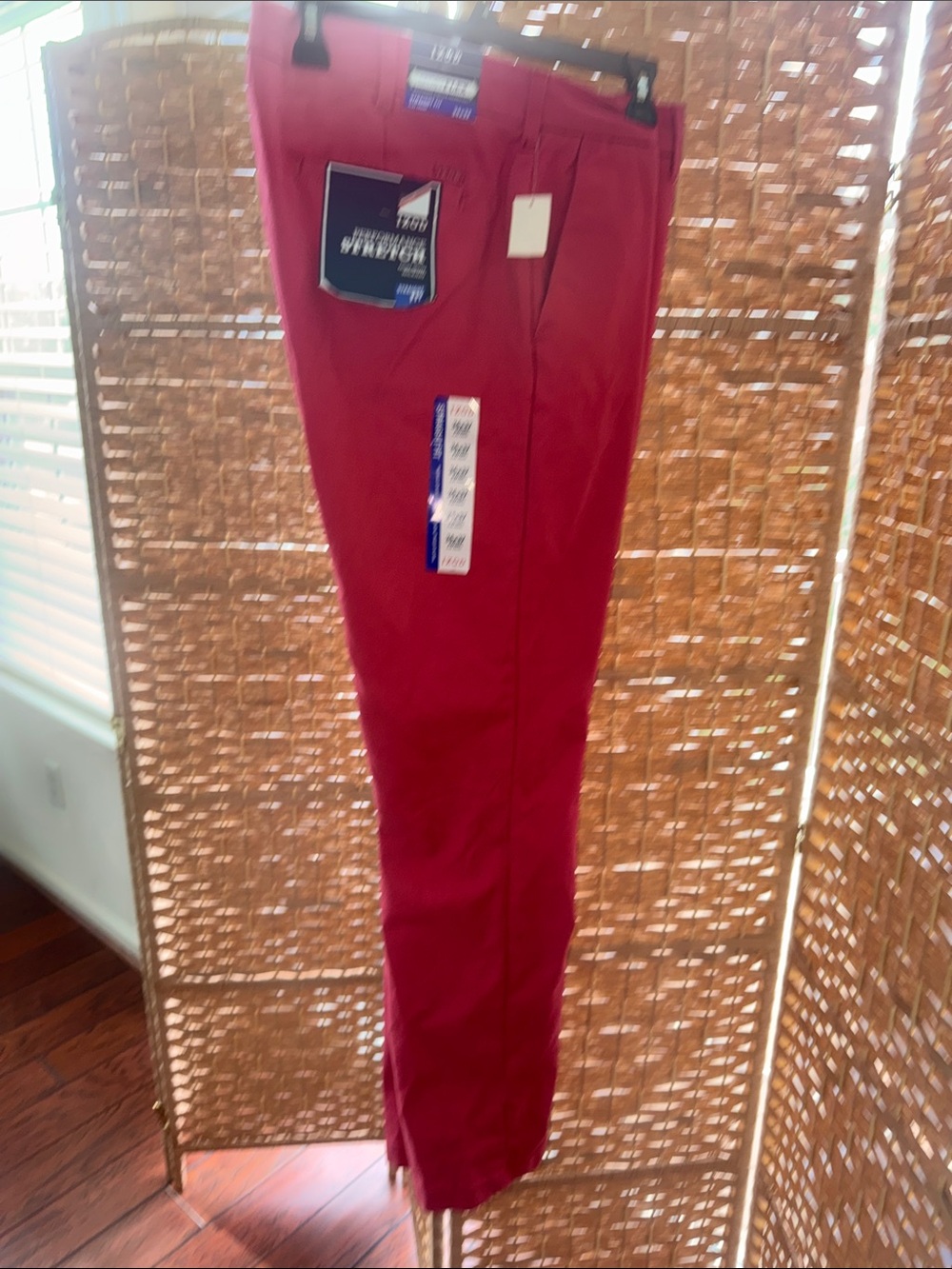 Izod Men's Performance Stretch Chinos in Red